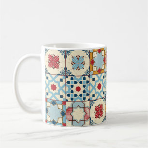 Moroccan tiles, colourful seamless pattern. coffee mug