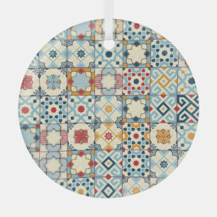 Moroccan tiles, colourful seamless pattern. glass ornament