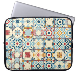 Moroccan tiles, colourful seamless pattern. laptop sleeve