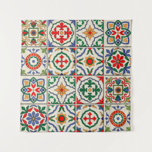 Moroccan Tiles: Colourful Seamless Pattern. Tapestry