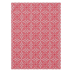 Moroccan tiles - dark red and white tablecloth