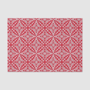 Moroccan tiles - dark red and white tissue paper