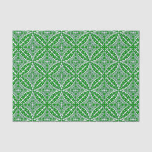 Moroccan tiles - emerald green and white tissue paper