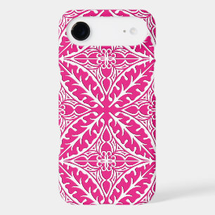 Moroccan tiles - fuchsia pink and white