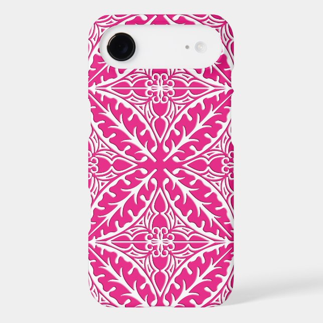 Moroccan tiles - fuchsia pink and white (Back)
