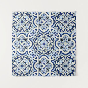 Moroccan Tiles: Gorgeous Blue Patterns. Tapestry