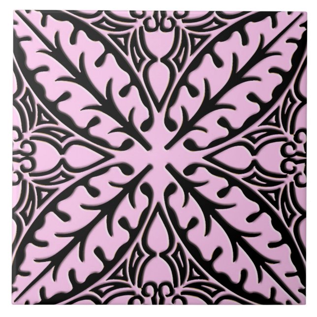 Moroccan tiles - ice pink and black (Front)