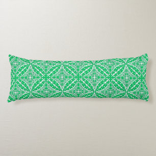 Moroccan tiles - jade green and white body pillow