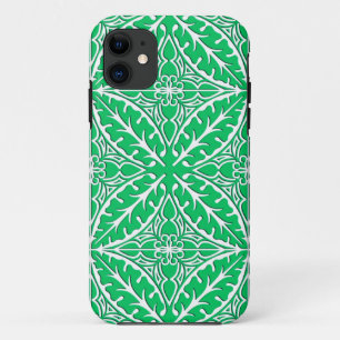 Moroccan tiles - jade green and white iPhone 11 case