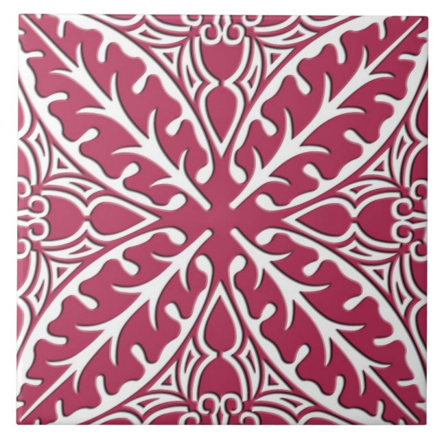 Moroccan tiles - magenta and white (Front)