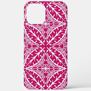 Moroccan tiles - magenta and white iPhone 12 pro max case