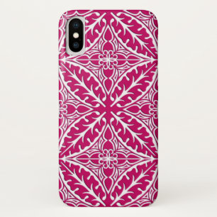 Moroccan tiles - magenta and white iPhone x case