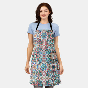 Moroccan tiles,mosaic,colourful art apron