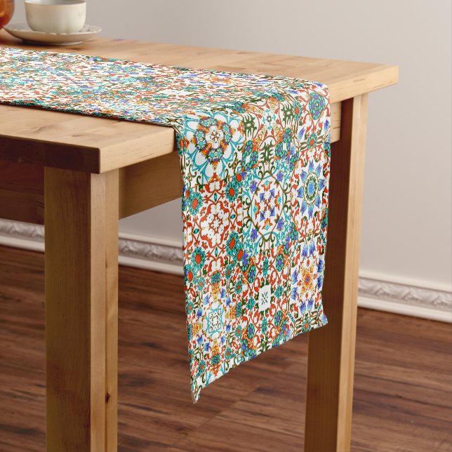 Moroccan tiles,mosaic,colourful art short table runner (In Situ)