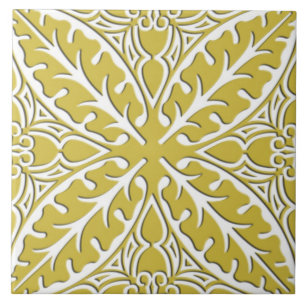 Moroccan tiles - mustard gold and white