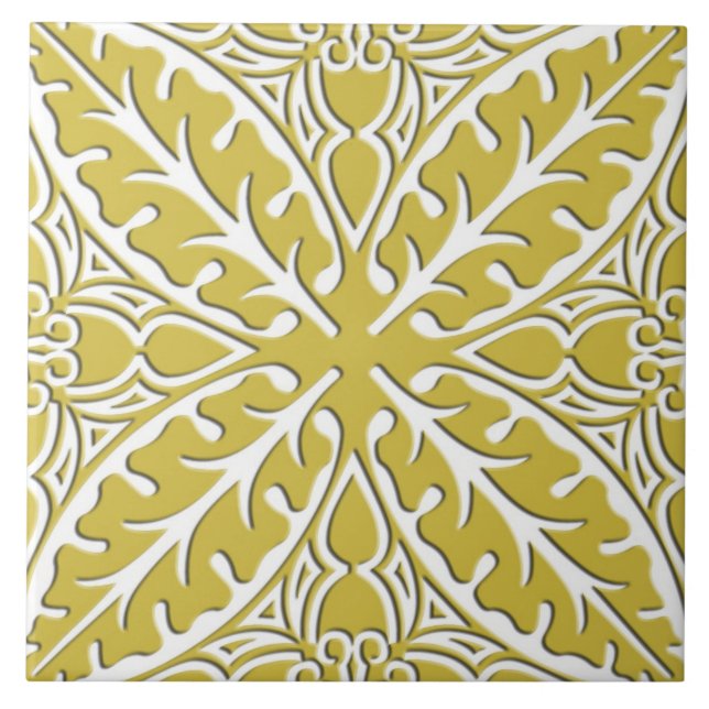 Moroccan tiles - mustard gold and white (Front)