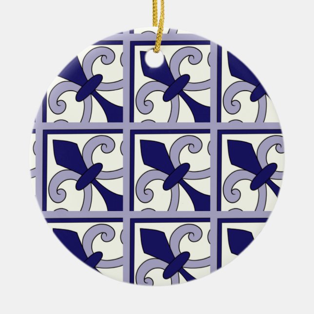 Moroccan Tiles Pattern #2 Ceramic Ornament (Front)