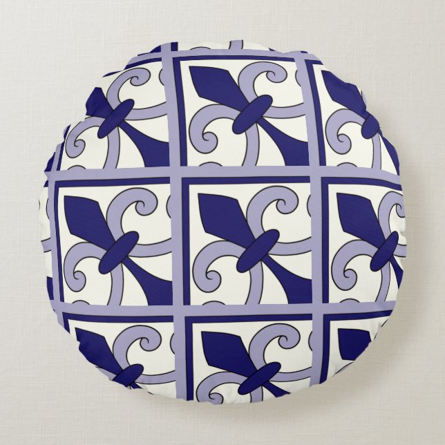 Moroccan Tiles Pattern #2 Round Pillow (Front)