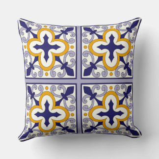Moroccan Tiles Pattern #2 Throw Pillow