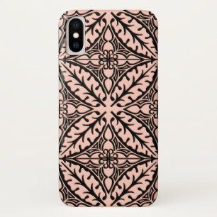 Moroccan tiles - peach pink and black Case-Mate iPhone case