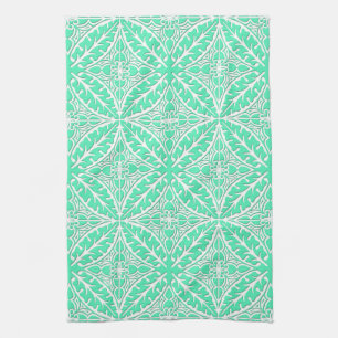 Moroccan tiles - robin's egg blue and white kitchen towel