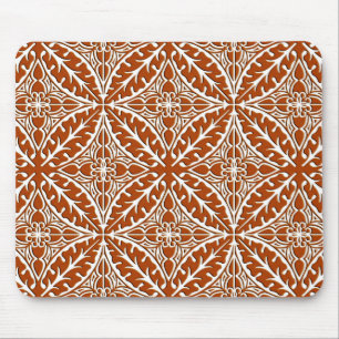 Moroccan tiles - rust brown and white mouse pad