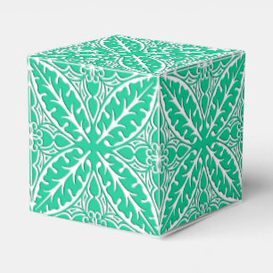 Moroccan tiles - turquoise and white favor box