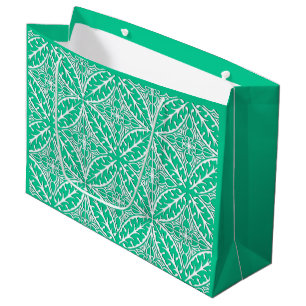 Moroccan tiles - turquoise and white large gift bag