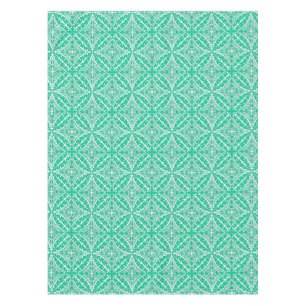 Moroccan tiles - turquoise and white tablecloth