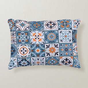 Moroccan Tiles: Vintage Seamless Elegance Accent Pillow