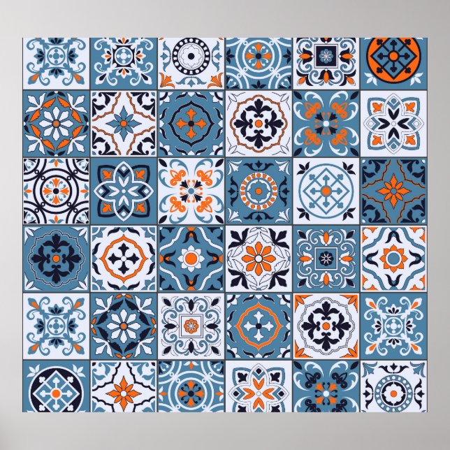 Moroccan Tiles: Vintage Seamless Elegance Poster (Front)