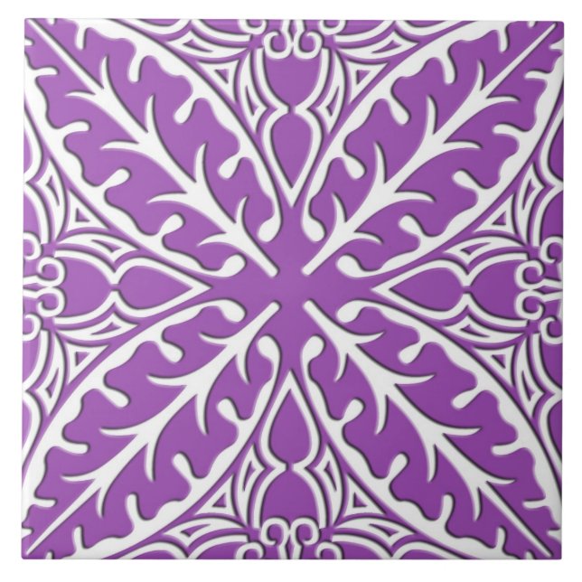 Moroccan tiles - violet and white (Front)