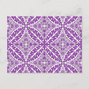 Moroccan tiles - violet and white postcard