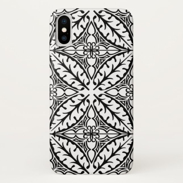 Moroccan tiles - white and black Case-Mate iPhone case (Back)