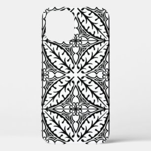 Moroccan tiles - white and black iPhone 12 pro case
