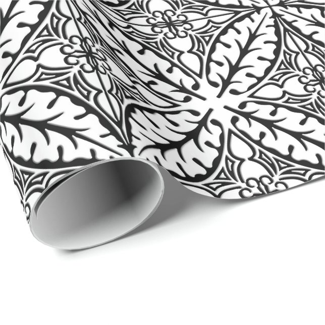 Moroccan tiles - white and black wrapping paper (Roll Corner)