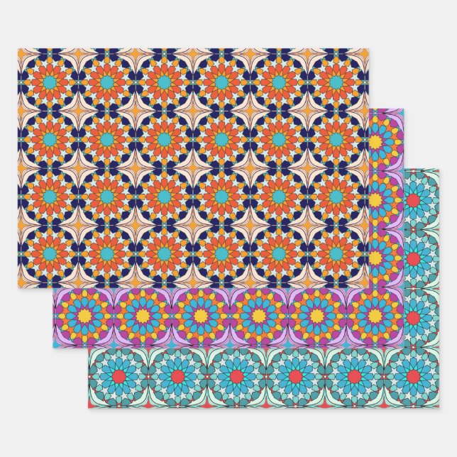 Moroccan Tiles  Wrapping Paper Sheet (Set)