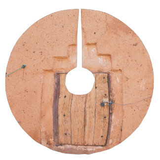 Moroccan Traditional Wooden Window Texture Brushed Polyester Tree Skirt