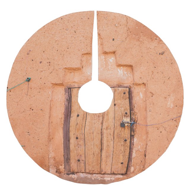 Moroccan Traditional Wooden Window Texture Brushed Polyester Tree Skirt (Front)