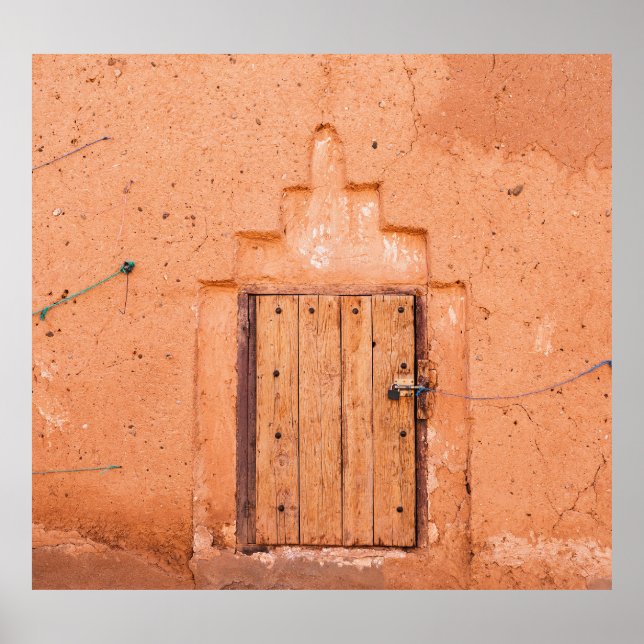 Moroccan Traditional Wooden Window Texture Poster (Front)