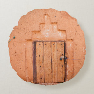 Moroccan Traditional Wooden Window Texture Round Pillow