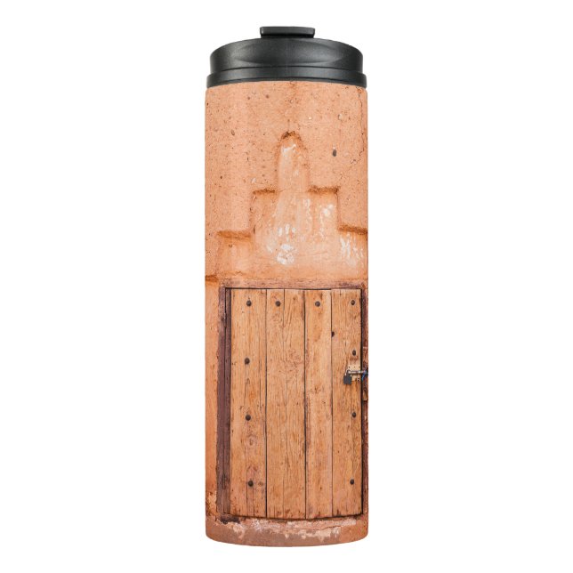 Moroccan Traditional Wooden Window Texture Thermal Tumbler (Front)