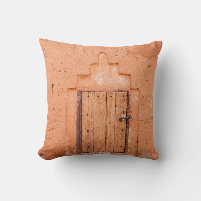 Moroccan Traditional Wooden Window Texture Throw Pillow (Front)