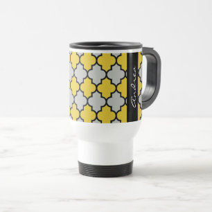 Moroccan Trellis, Latticework, Your Name Travel Mug