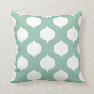 Moroccan Trellis Pattern Pillow in Sage Green