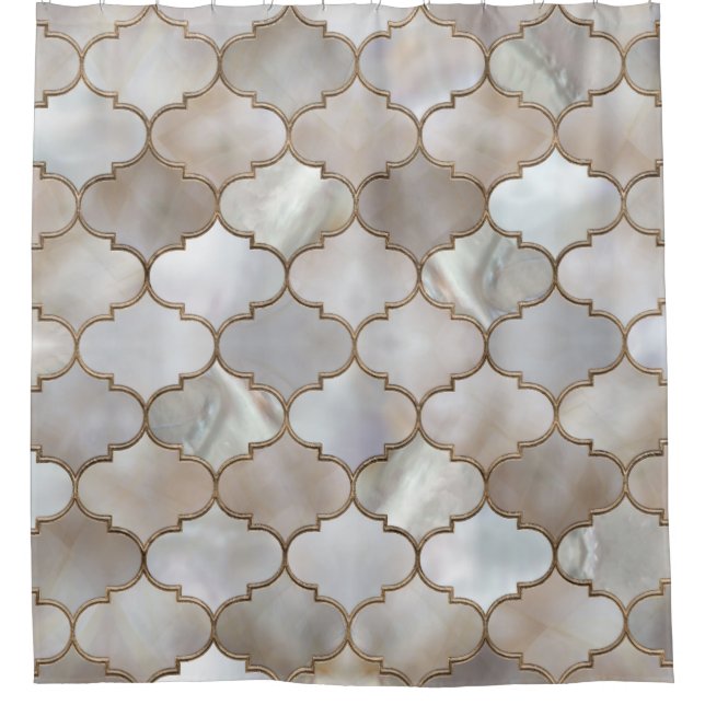 Moroccan trellis Pearl and Gold (Front)