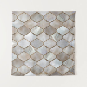 Moroccan trellis Pearl and Gold Tapestry