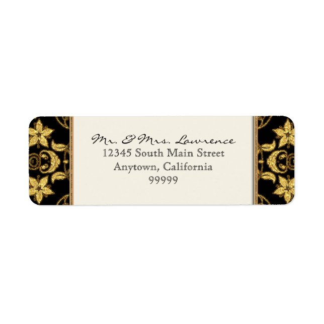 Moroccan Vine Floral Damask Glitter Formal Wedding (Front)