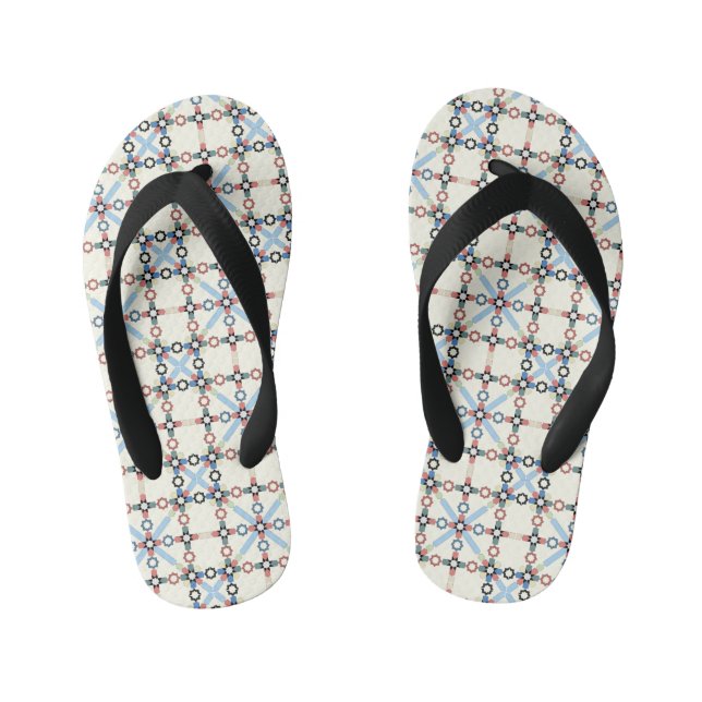 Moroccan Zelije !Moroccan Zellige Kid's Flip Flops (Footbed)