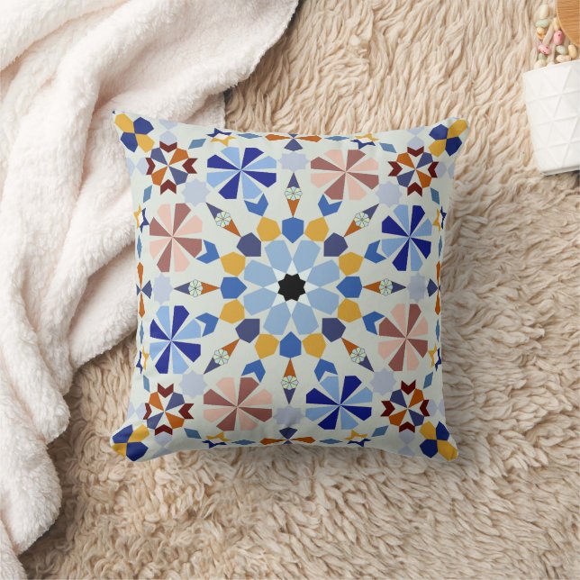 Moroccan Zelije !Moroccan Zellige Throw Pillow (Blanket)